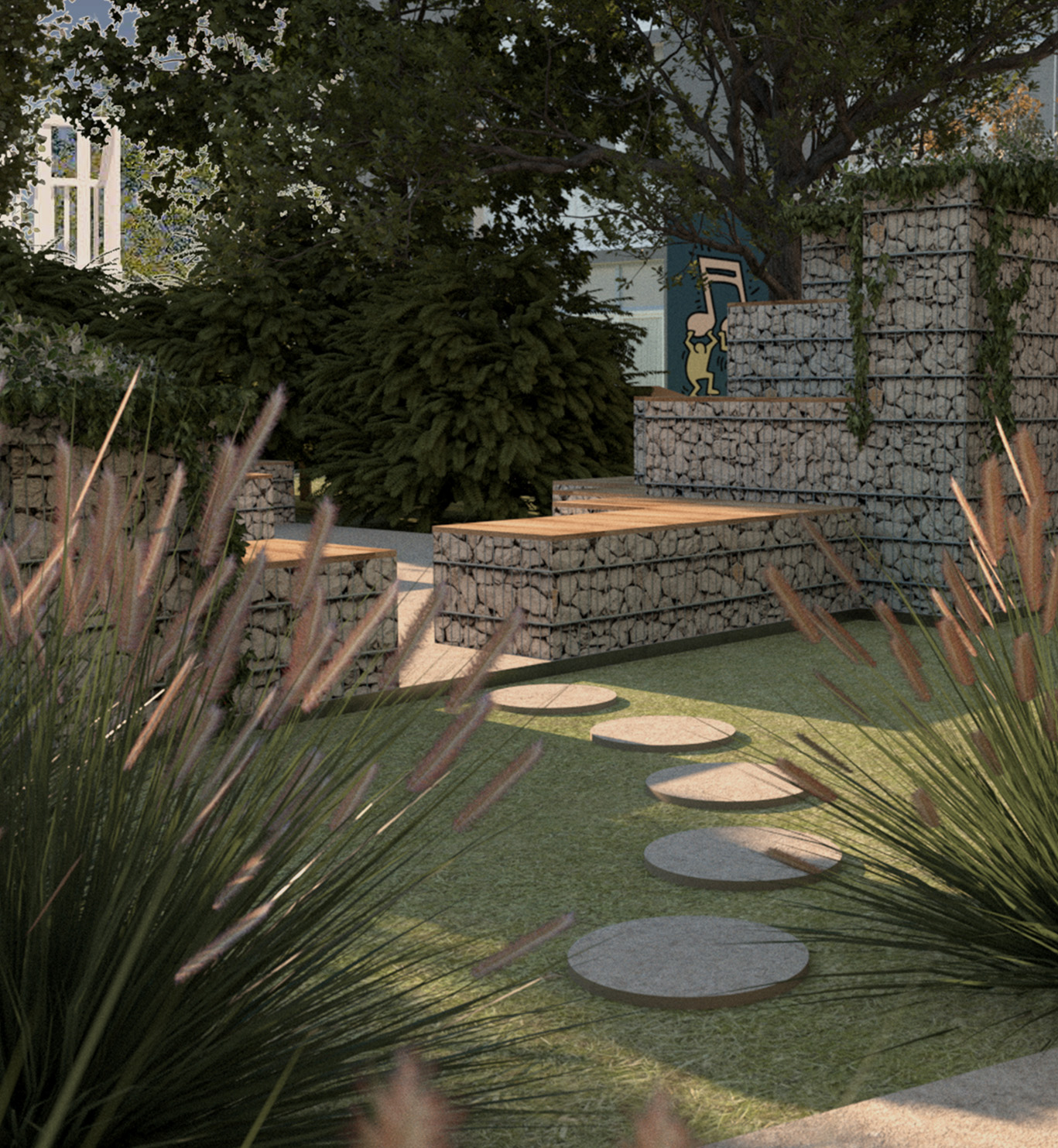 3D vizualizacija dizajna vrta srednje elektrotehničke škole u Zagrebu